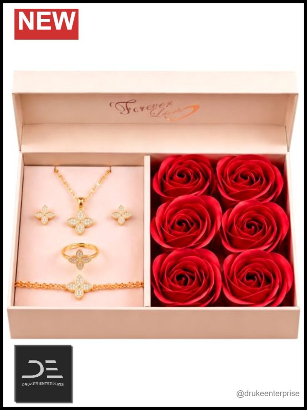 18K Gold Plated 4 Piece Jewelry Set with Gift Box